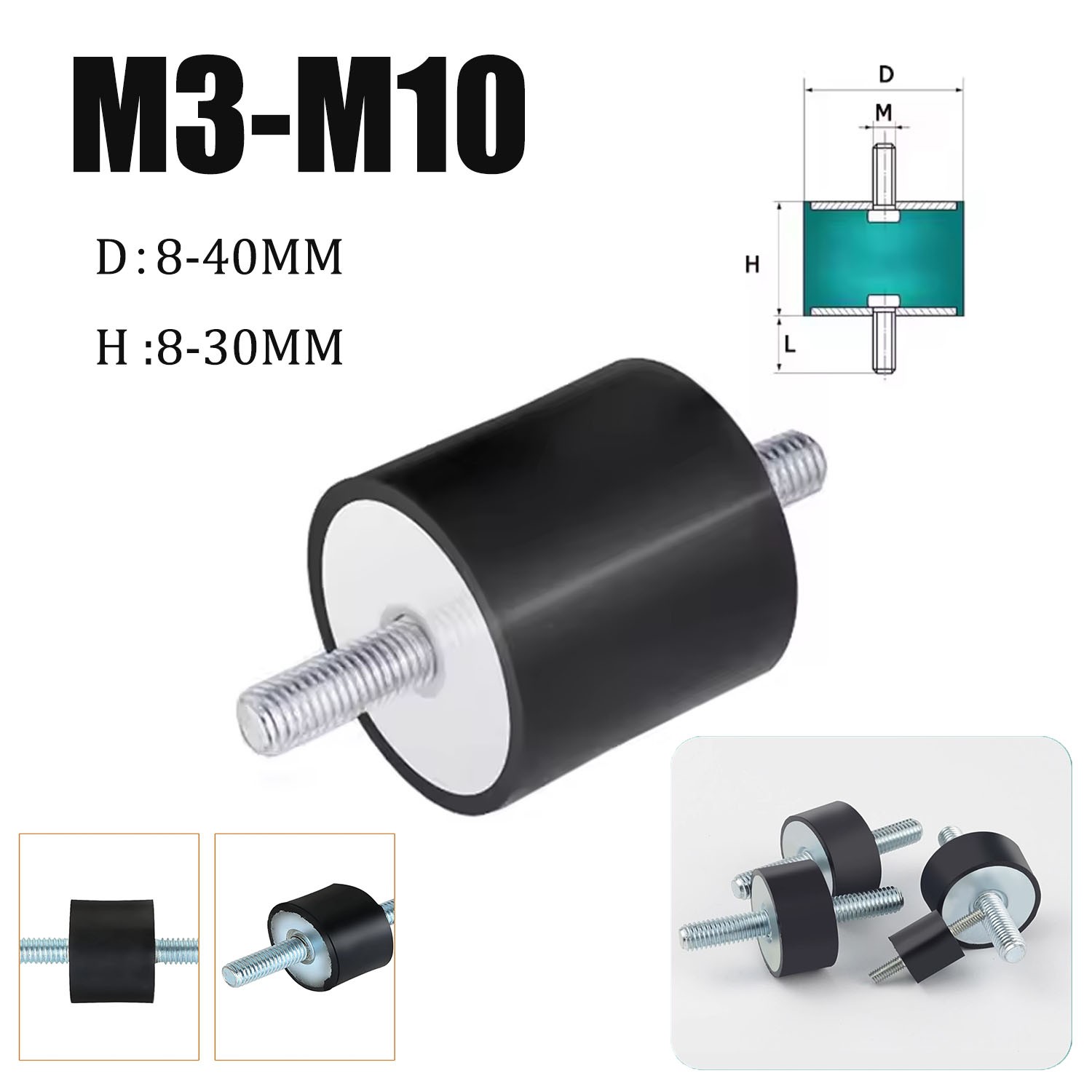 Rubber Shock Absorber Isolation Mount M3 M4 M5 M6 M8 M10