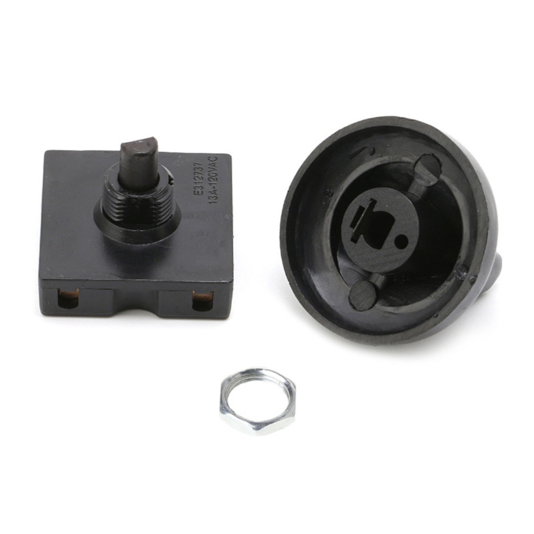 4 Position 3 Speed Fan Switch Rotary Controller with Knob 13A 250V