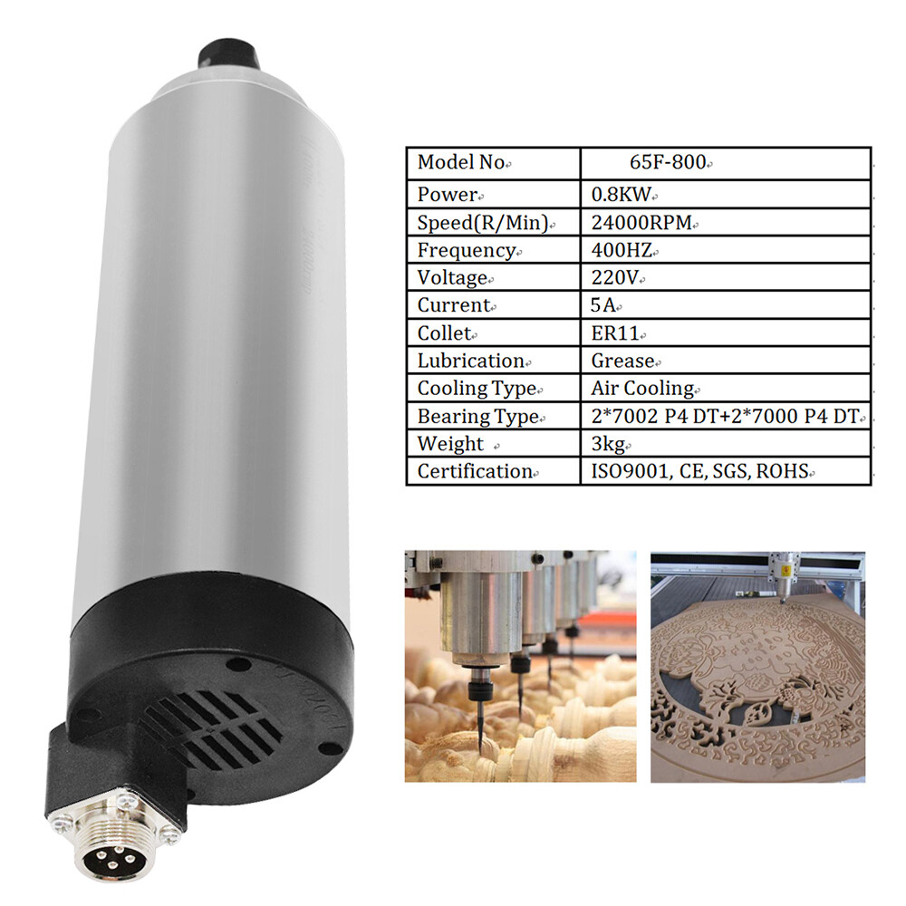 1.5KW/0.8KW Spindle Motor Water/Air-cool 24000RPM 220V, VFD Inverter,ER11 Collet