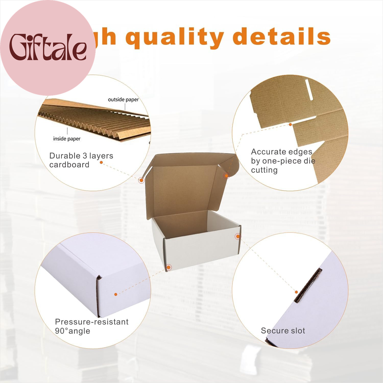 50 Pack 7X6X3» Small Shipping Boxes, Corrugated Cardboard Mailers for Business,