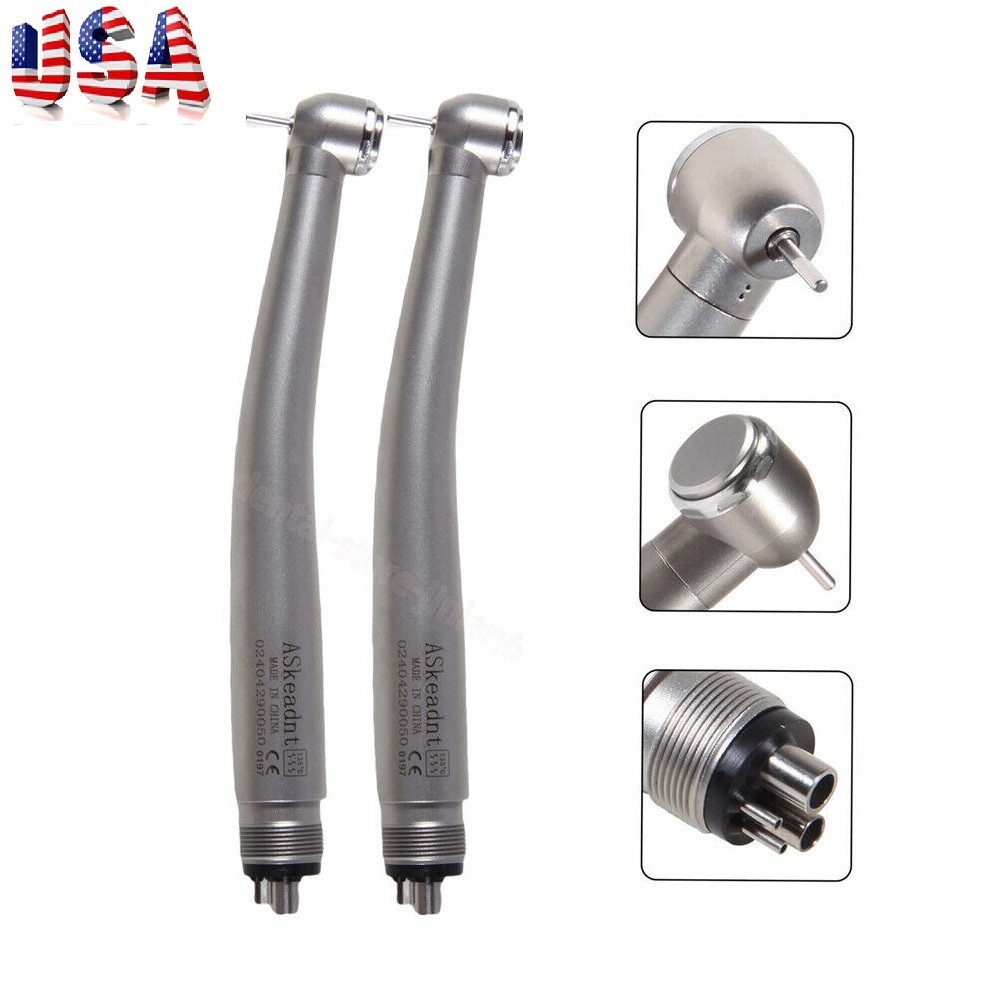 2x Dental High Speed Handpiece Push Button 4Hole Fit NSK PANA MAX ADA4 USA