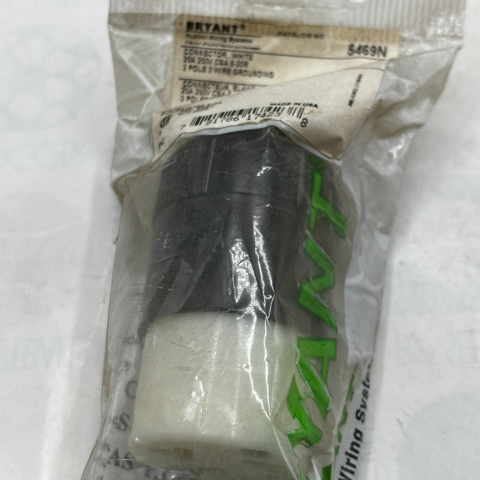 BRYANT TECH -SPEC CONNECTOR P/N 5469N – 20 AMPS, 250 VOLTS🔔