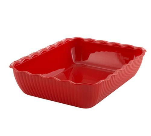 Winco CRK-13R Deli Crock 13in x 10in x 3in Red
