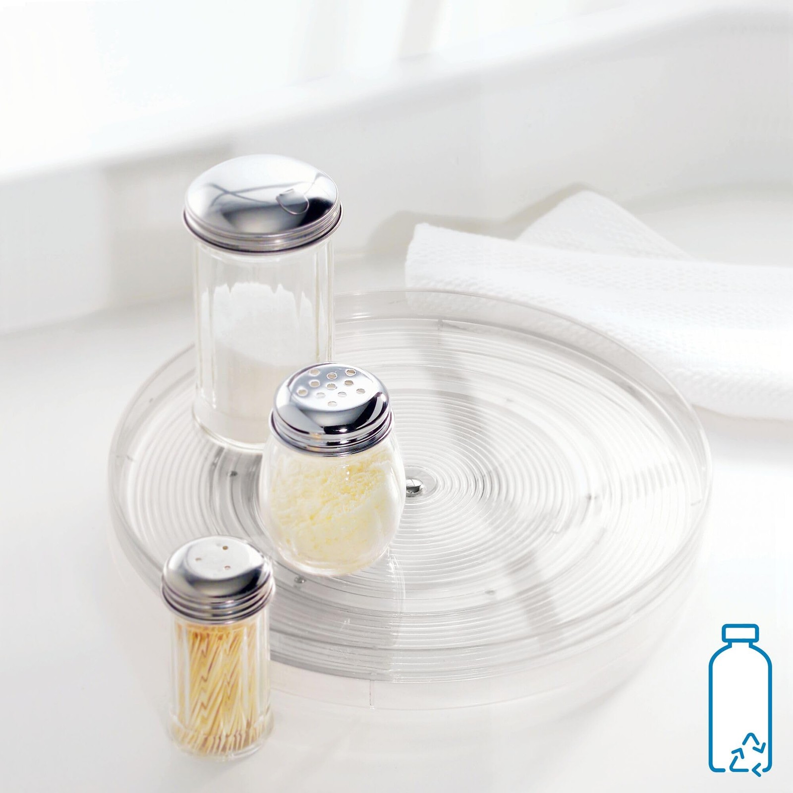 iDesign Recycled Plastic Lazy Susan Turntable Organizer, The 11 Inch, Clear