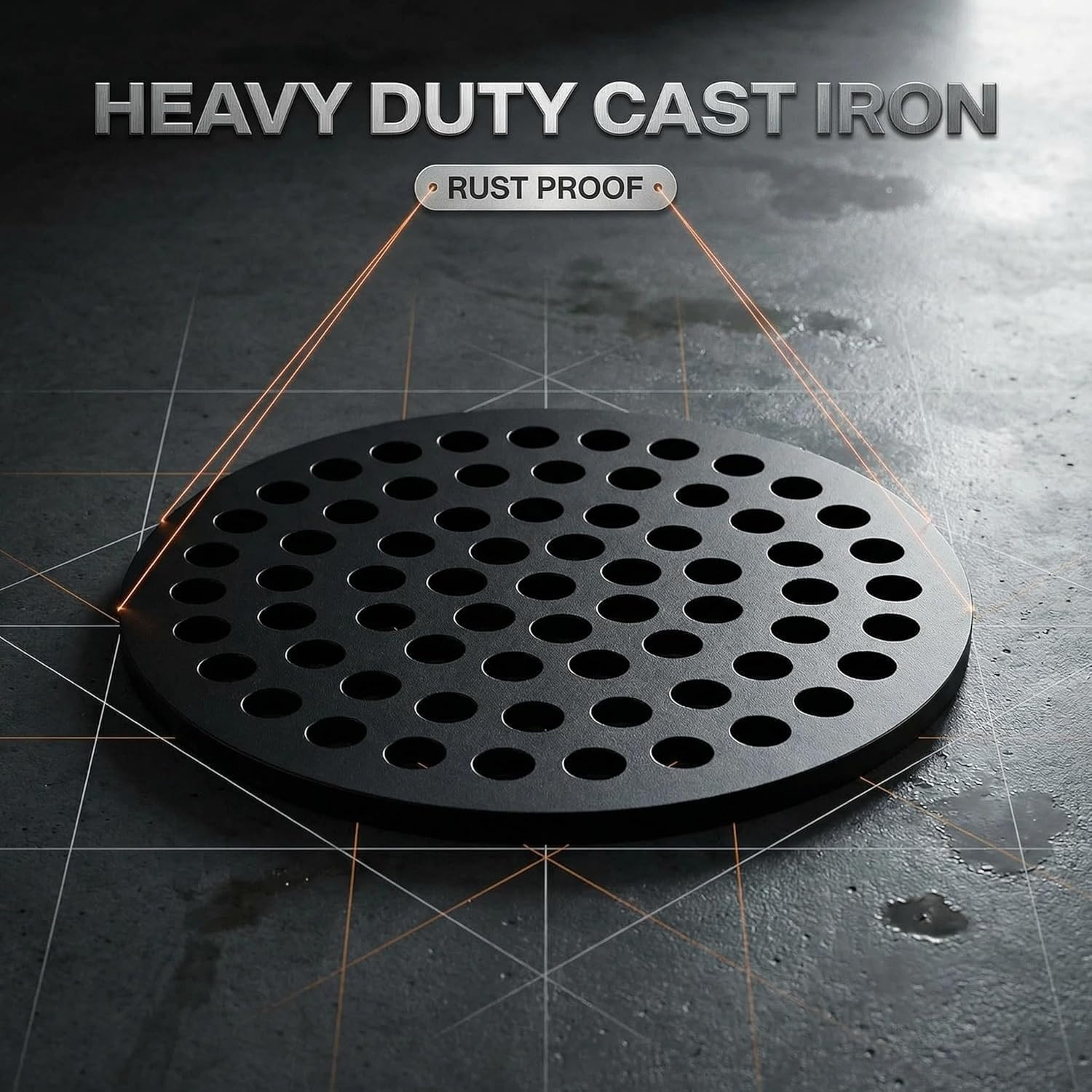 5.5 Inch Cast Iron round Drain Cover, Heavy Duty Rust Proof Floor Drain Grate, A