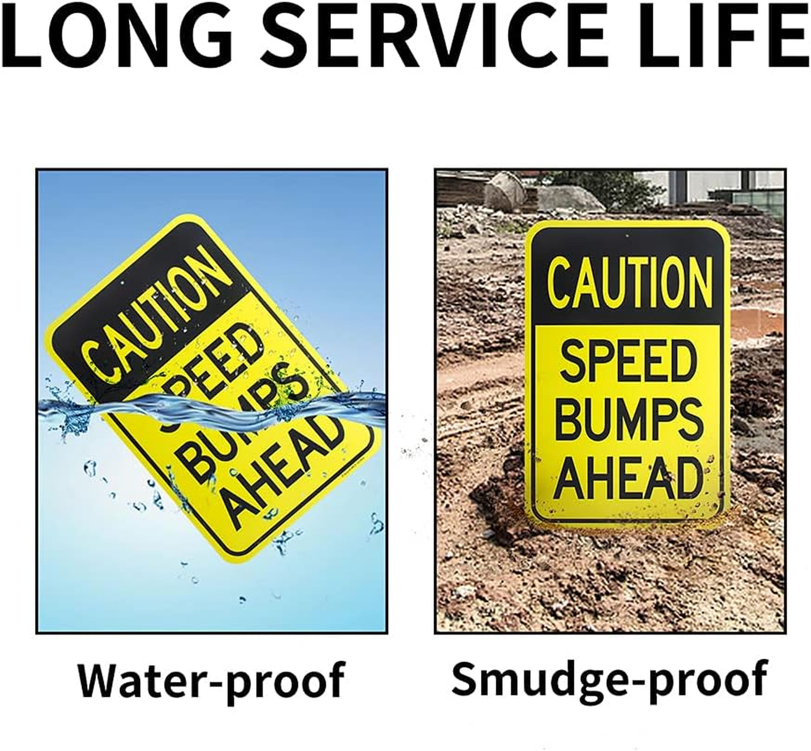 Speed Bumps Ahead Sign, Aluminum Reflective Weatherproof 18×12 Inch, Rust Free