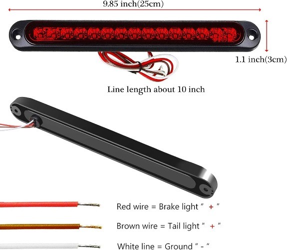 15 LED Trailer Brake Tail Light, LED Bar Stop Turn Tail Lights Color: Red Lens