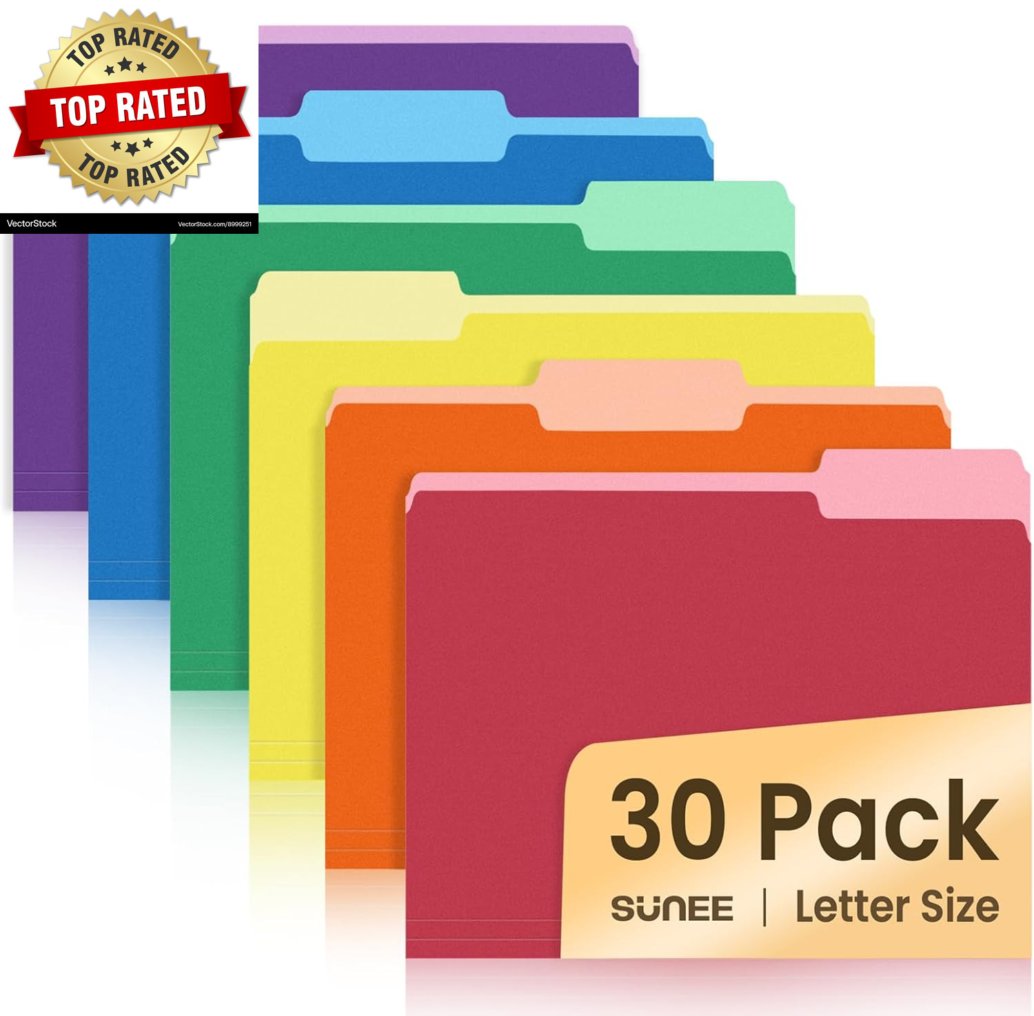 File Folders, 30 Pack Manilla Folders 8.5 X 11, Colored File Folders Home Office