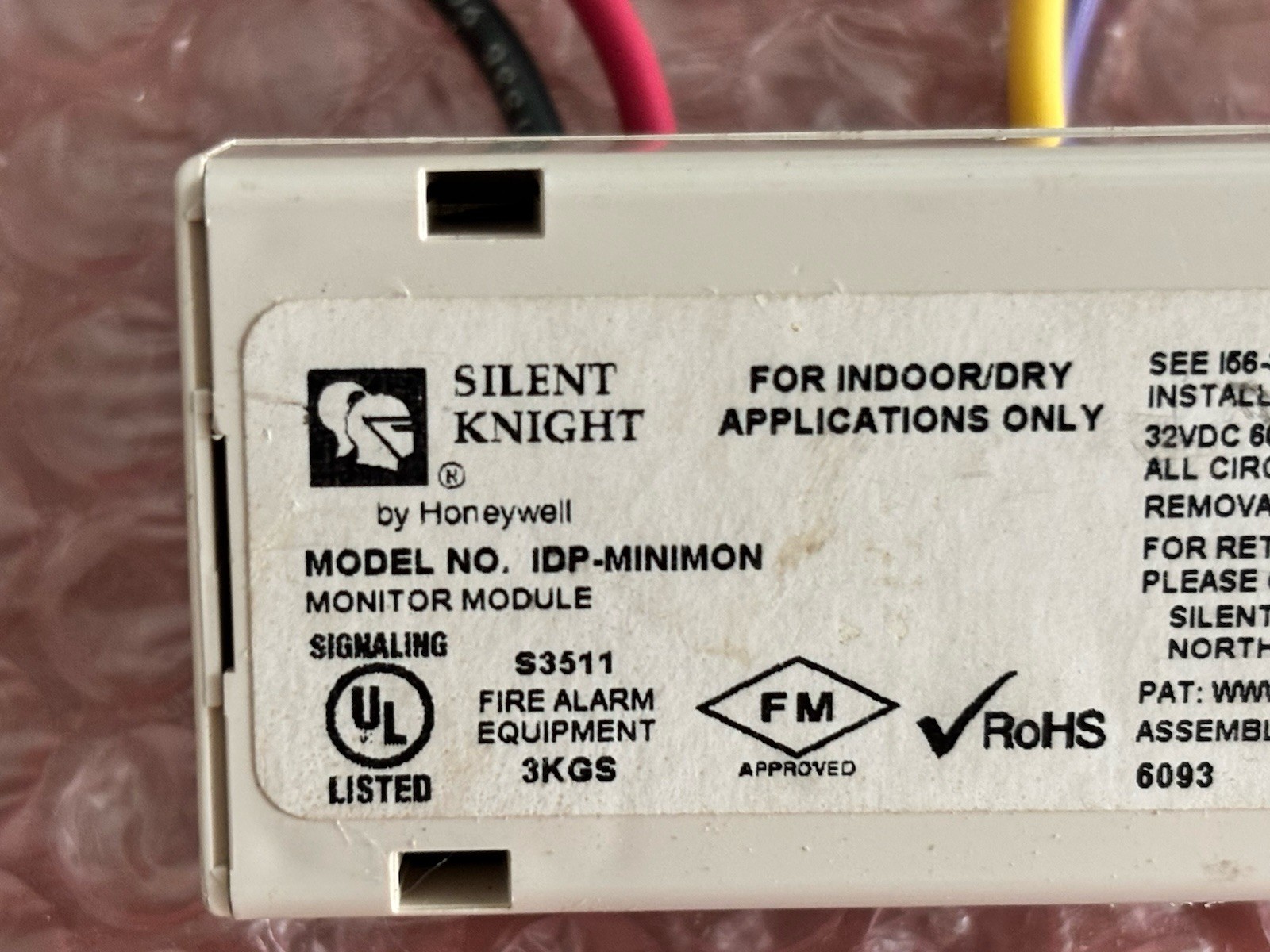 Silent Knight IDP-MINIMON Fire Alarm Mini Monitor Module With 47k EOL Resistor