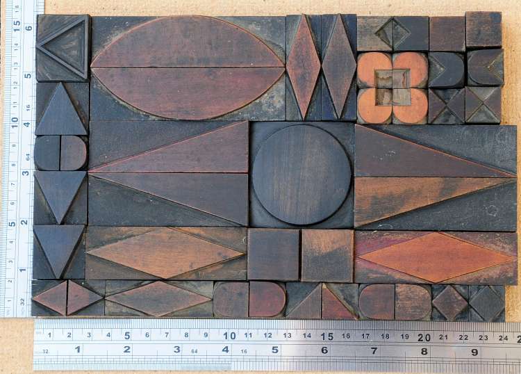 letterpress wood printing blocks ornaments decorative borders vintage geometric.
