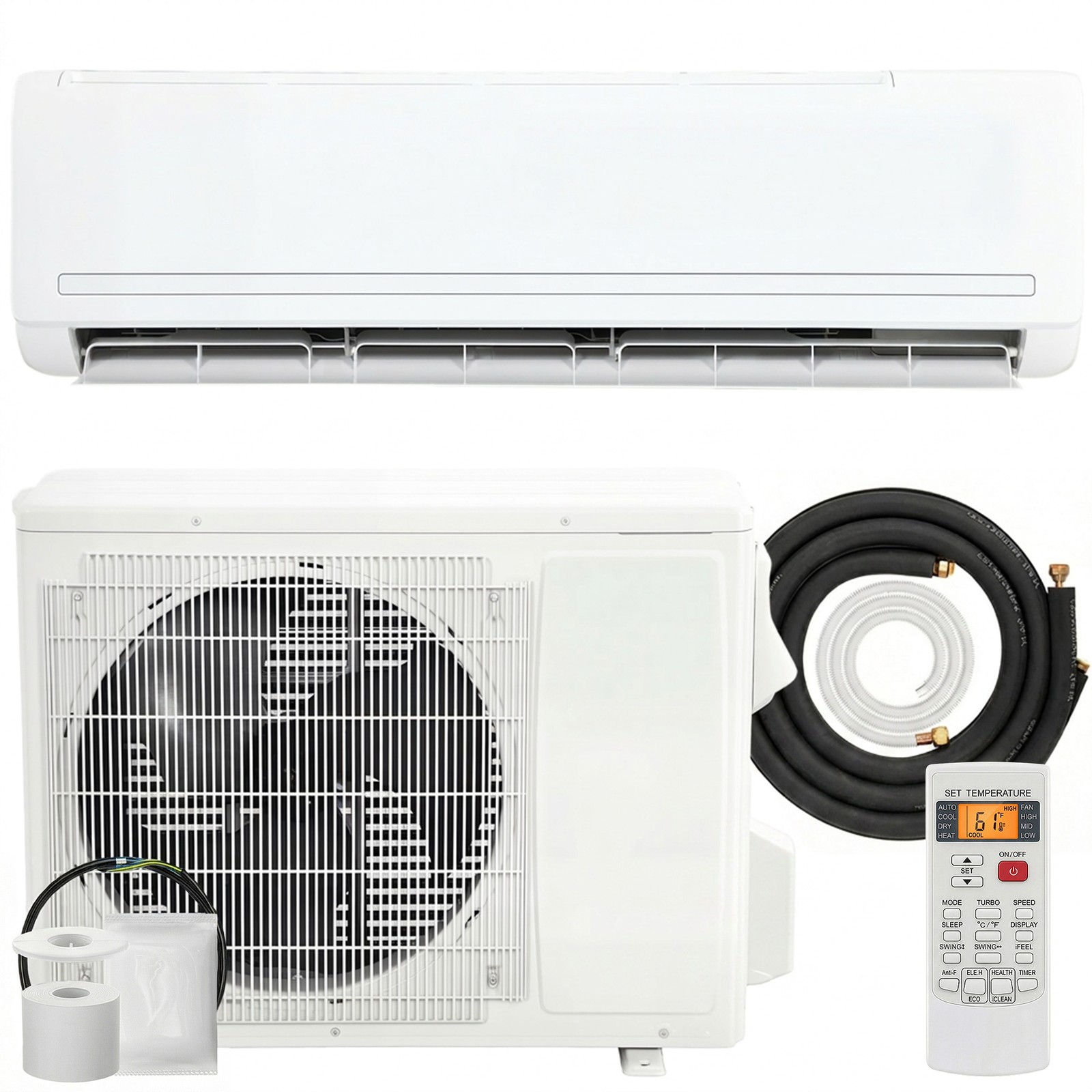 HOMCOM 23000 BTU Mini Split Air Conditioner, 19 SEER2 230V Ductless AC Unit
