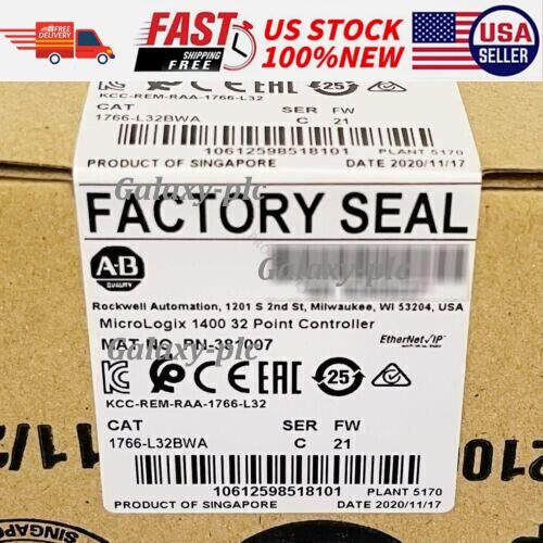 NEW 1766-L32BWA MicroLogix 1400 32 Point Controller AB 1766L32BWA US Free Tax