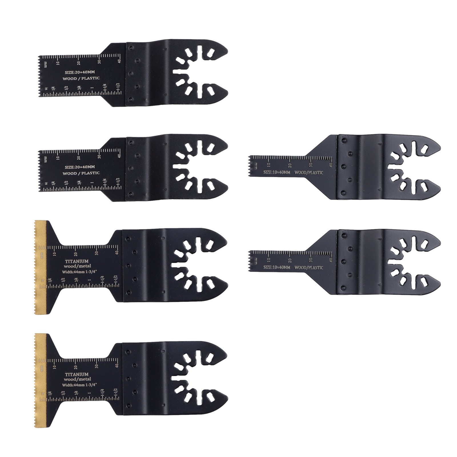 124 × pieces TITANIUM OSCILLATING BLADE SET MULTI-TOOL BLADES WITH SANDPAPER