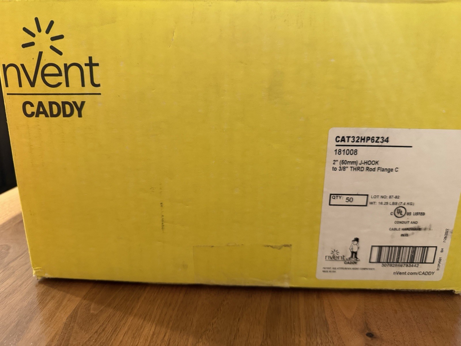 nVent Caddy CAT32HPHP6Z34. CAT HP J-Hooks, 2” Diameter, (Box of 50)