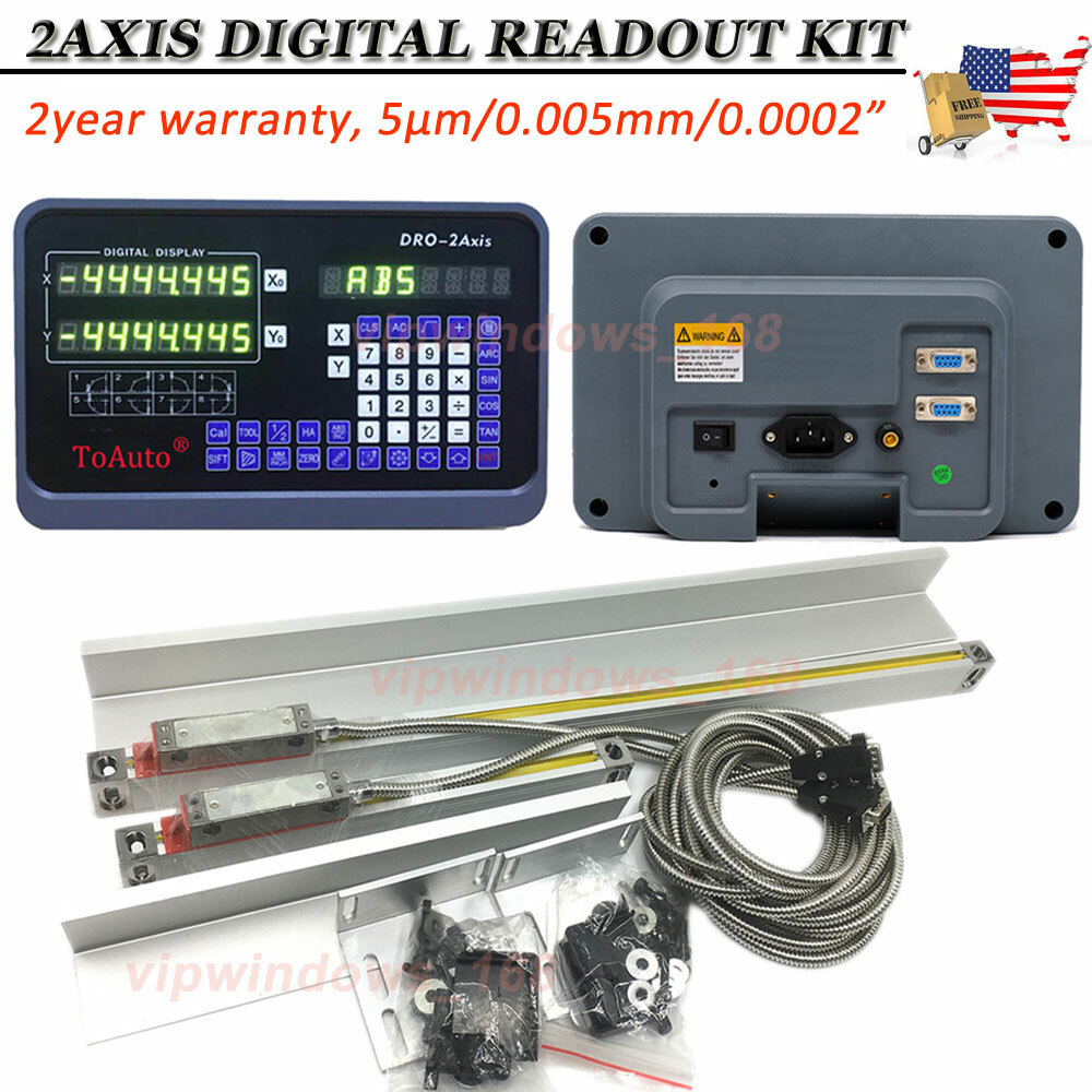 2Axis DRO 12″ 36″ Linear Scale Digital Readout Display Bridgeport 9X42 Table,US