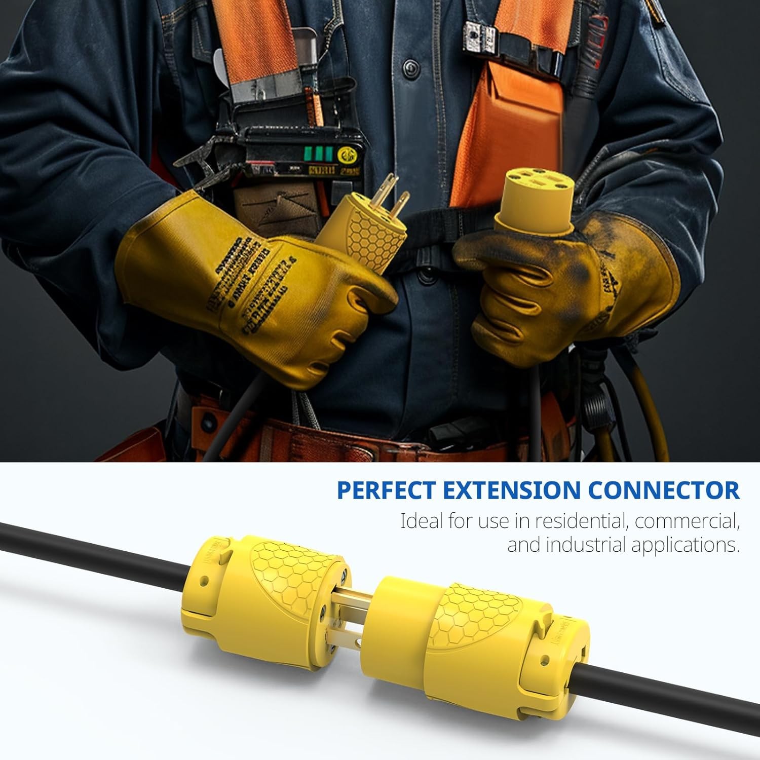 Thunderway Electrical Replacement Plug & Connector Set, Extension Cord Ends Male