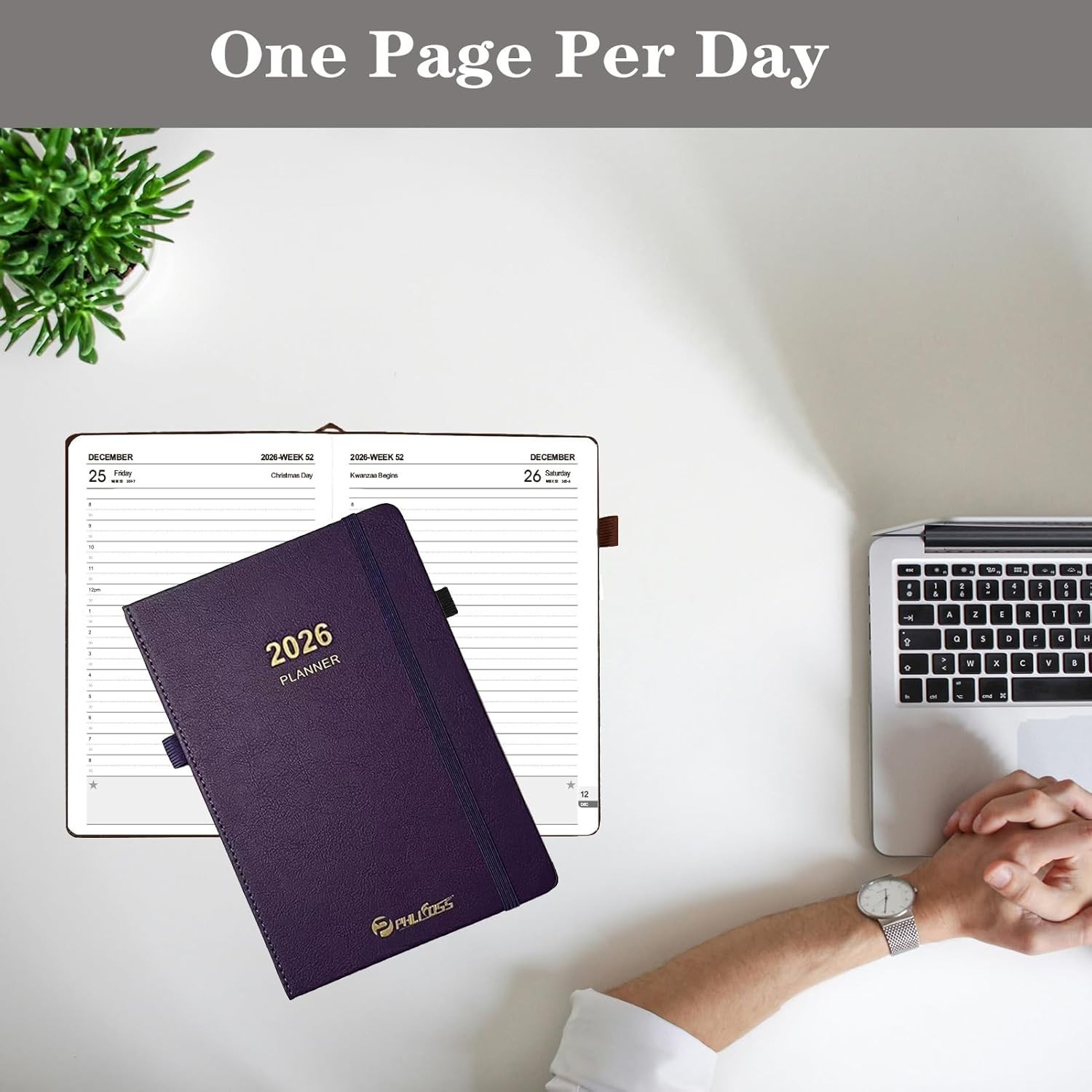 2026 Daily Planner/Calendar One Page Per Day Daily Monthly Agenda Planner Time S