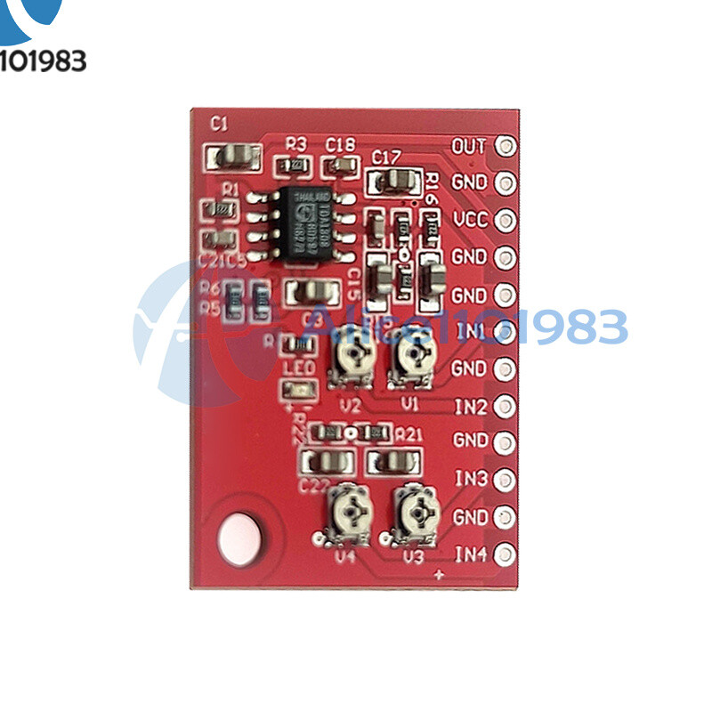 NE5532 DC6-12V / TDA1308 DC3-6V Mono 4 Channel Input Audio Mixing Board Module