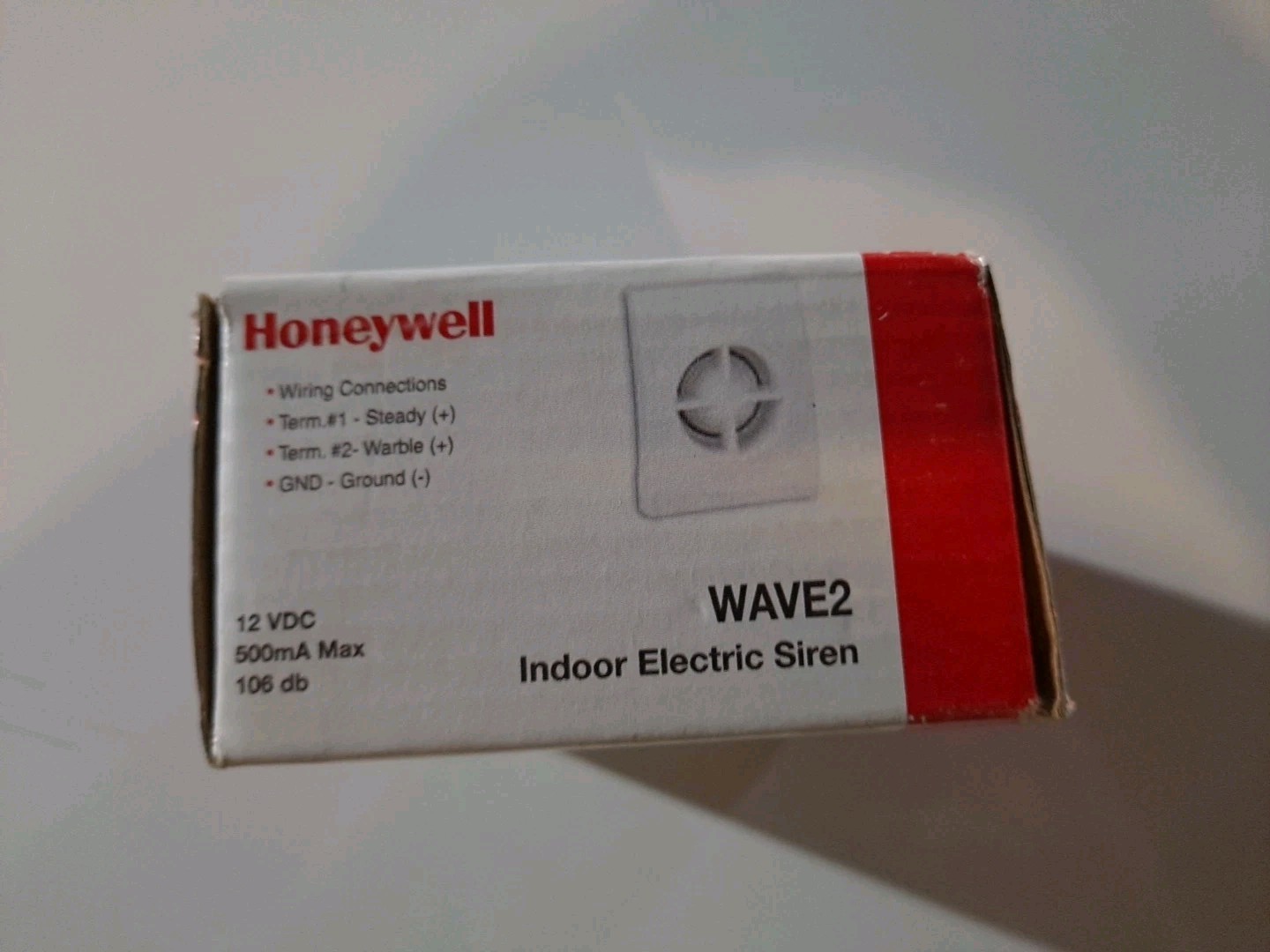 NEW White Honeywell WAVE 2 Two Tone 12VDC @ 500mA Siren 106 dB BK04