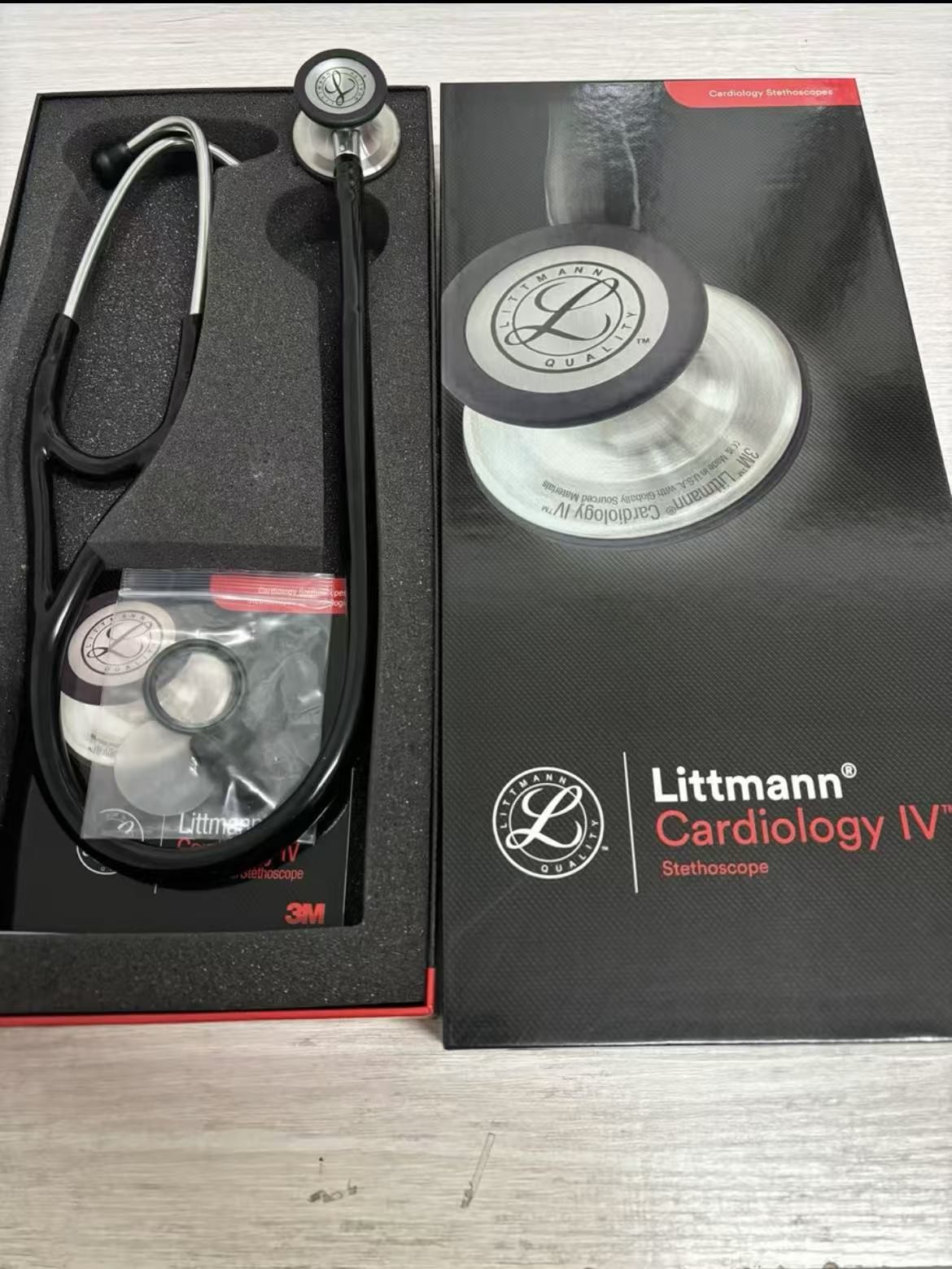 3M Littmann Cardiology IV Stethoscope, 6152,Knight Black Cardiac pulse