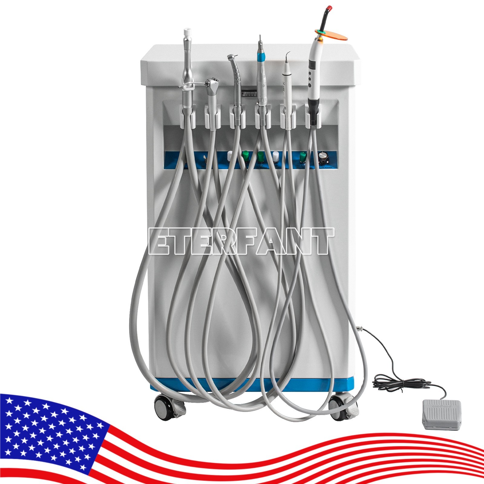 Dental Unit System with Built-in Air Compressor/Curing Light Ultrasonic Scales
