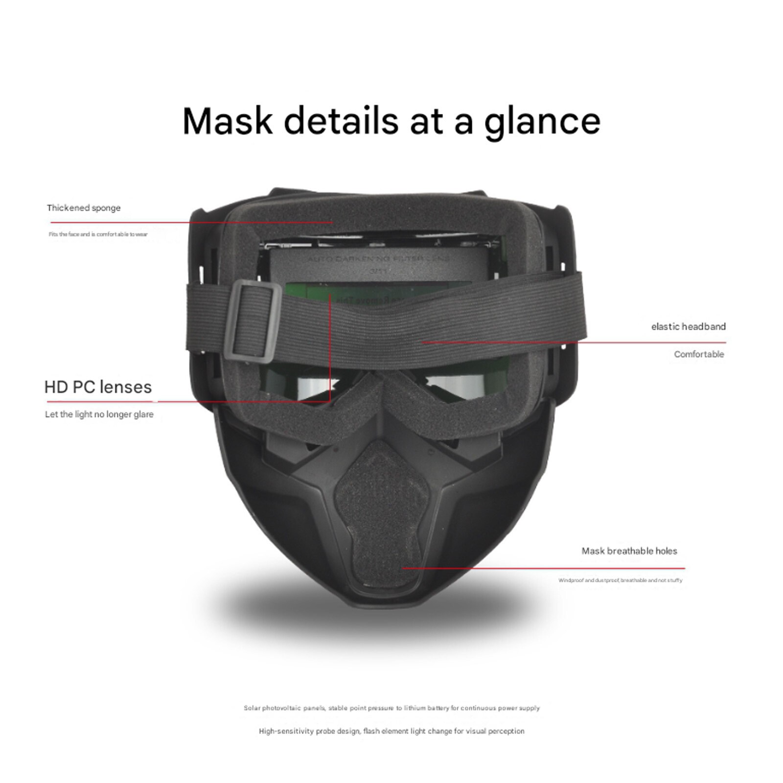 NEW True Color Auto Darkening Welding Glasses Flame Resistant Welder Mask Black