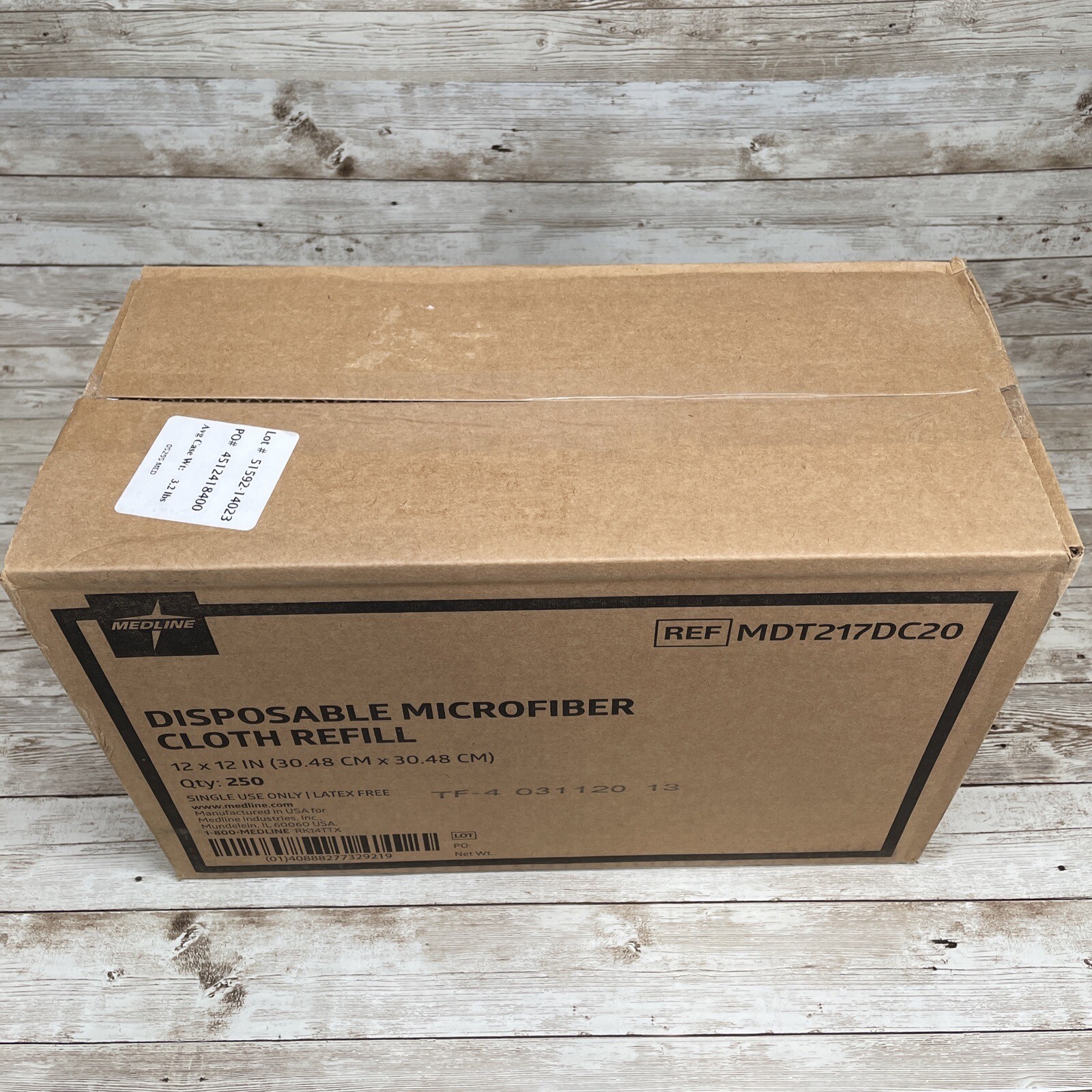 NEW!! MEDLINE DISPOSABLE MICROFIBER CLOTH REFILL 12×12 in QTY: 250
