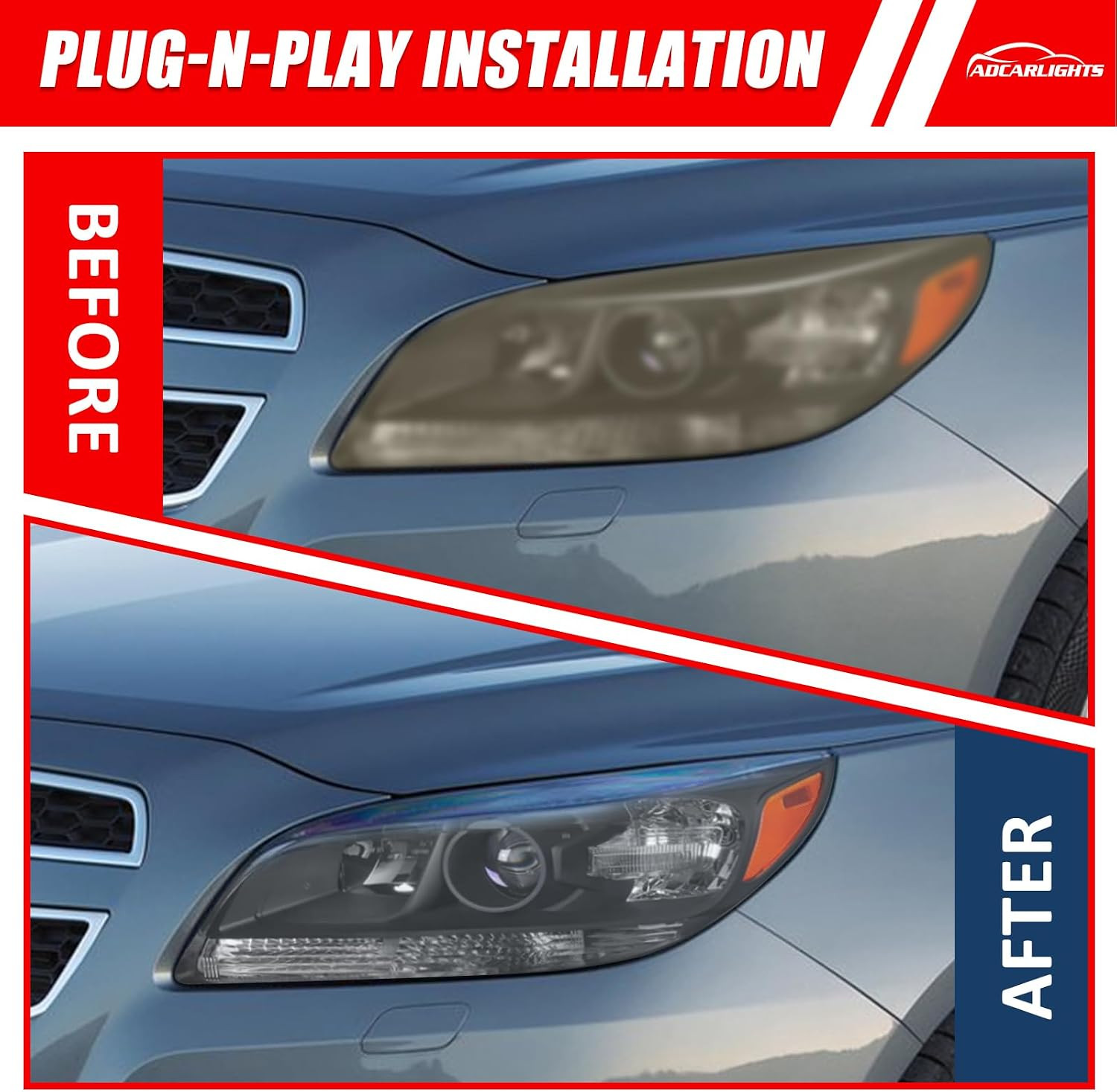 2013-2016 Chevy Malibu Limited Headlight Assembly Pair Black Amber Left Right
