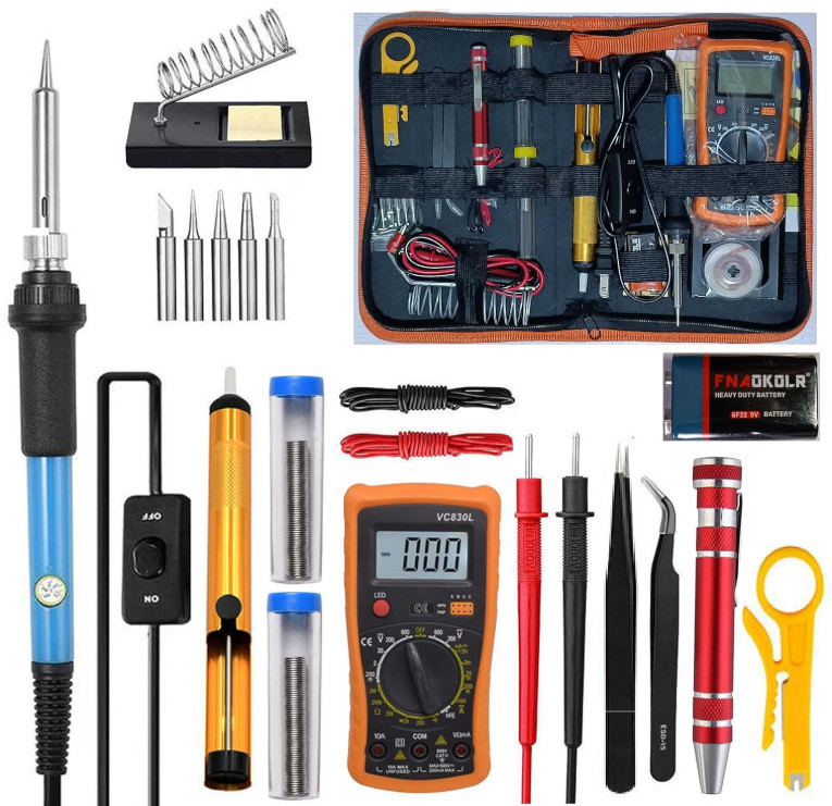Kit de Soldador Ajustable con Multímetro Digital y Probador Eléctrico, Nuevo