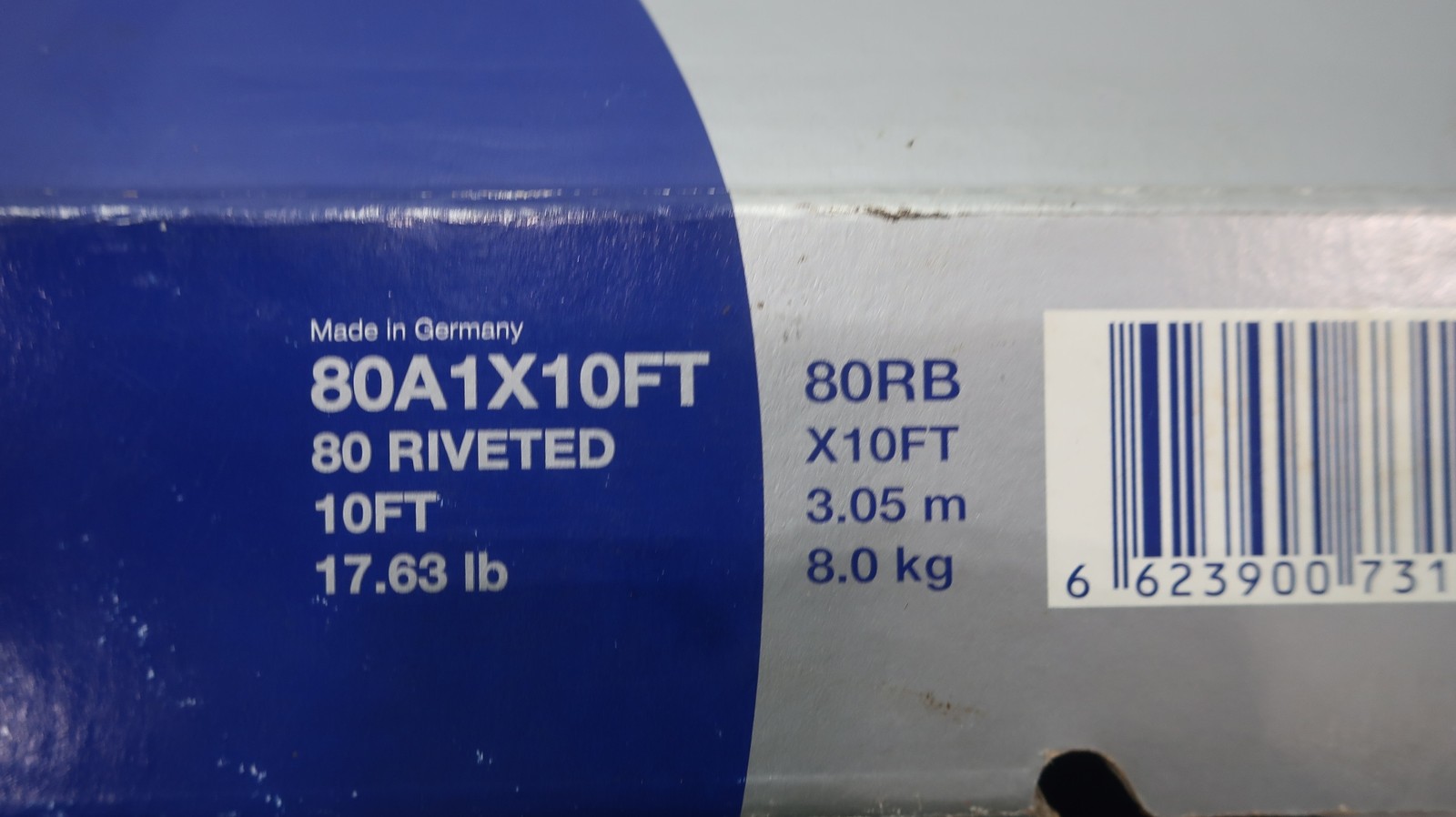 Renold 80A1X10FT Roller Chain 10ft Single 1in