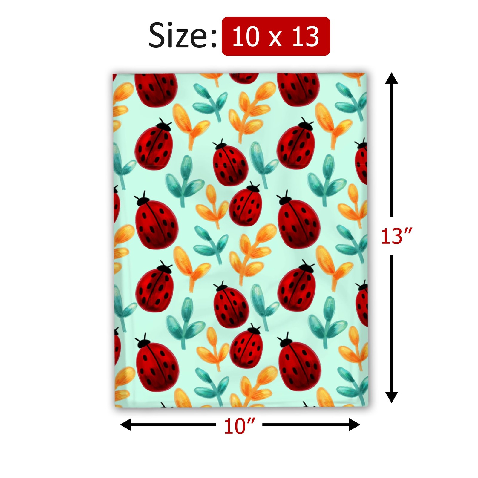 10×13 (100) Ladybug Designer Poly Mailers Shipping Envelopes Premium Printed …