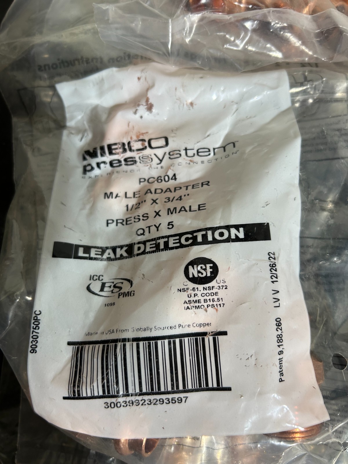 125 – NIBCO VIEGA PROPRESS COPPER PRO PRESS FITTINGS 3/4″ NIB. MADE IN USA