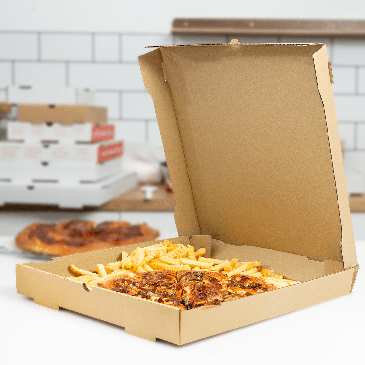 Karat Corrugated Pizza Box, 16”x16”x2”, Kraft – 50 pcs, FP-PBF16K