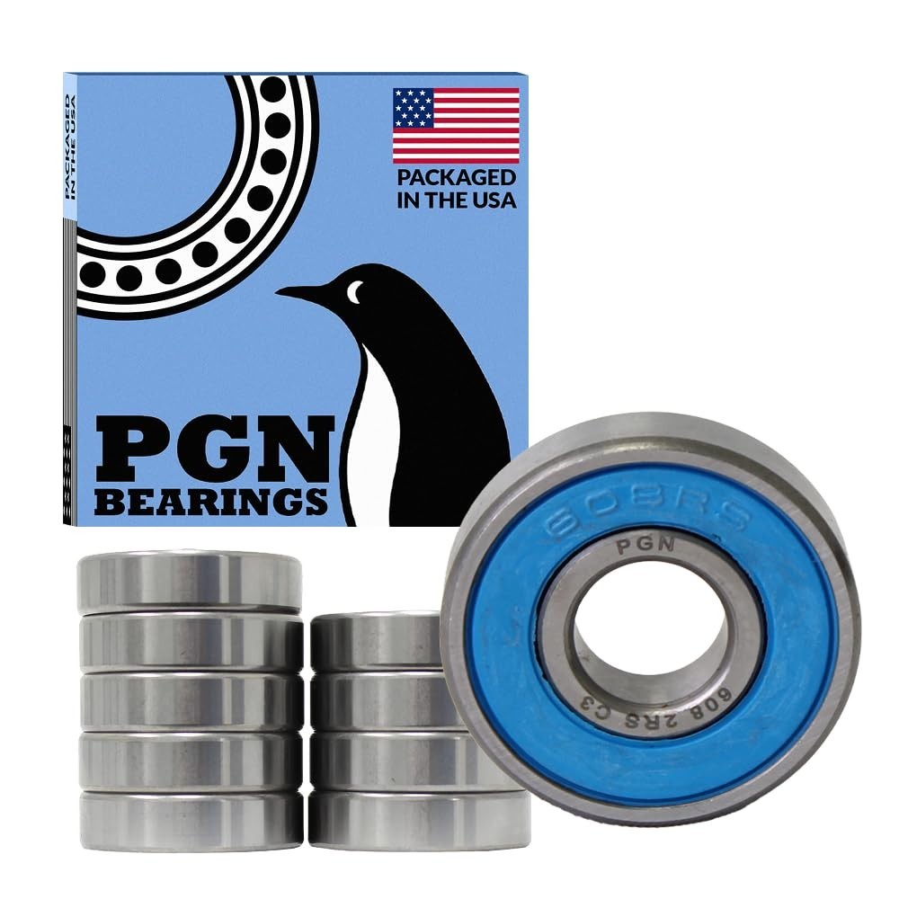 PGN 10 Pack Bearing – Lubricated Chrome Steel Sealed Ball Bearing – 8x22x7mm …