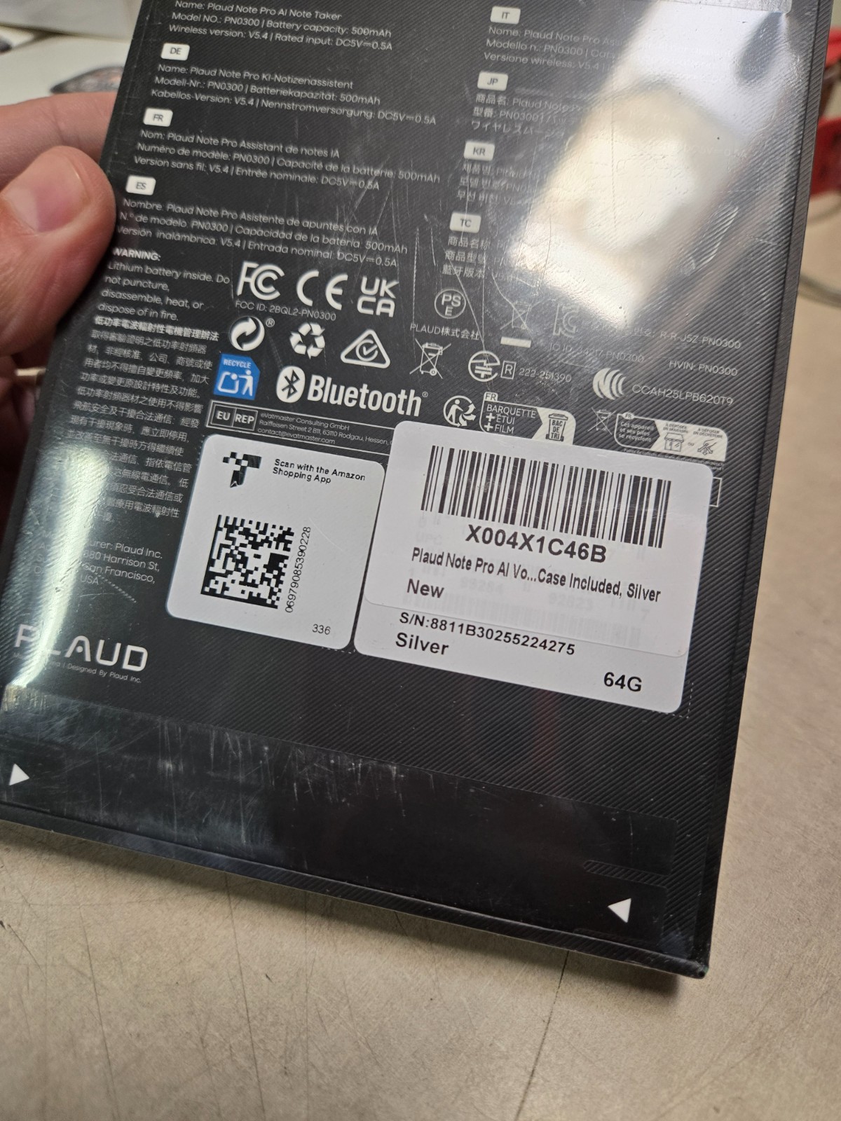 Plaud Note Pro AI Voice Recorder Note Taker PN0300 64GB Silver SEALED!