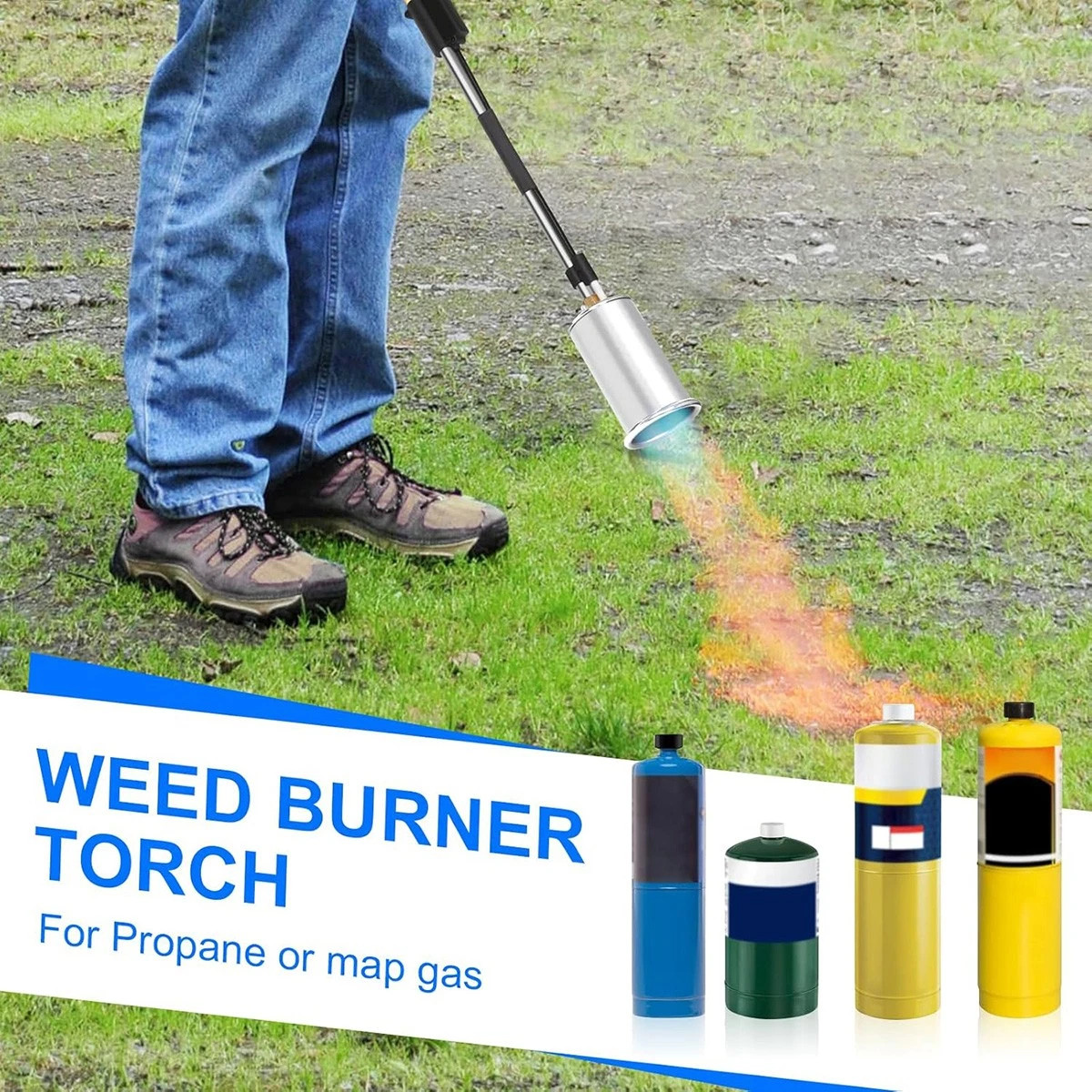 Propane Torch Weed Burner Weed Torch Flamethrower Heavy Duty Blow Torch Control
