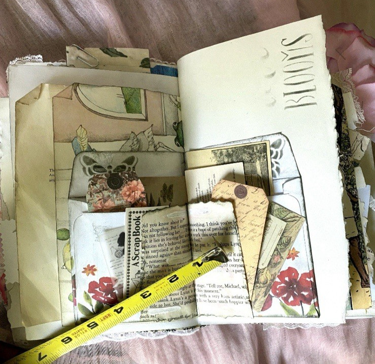 Handmade Shabby Chic Layered Junk Journal – Romantic Floral Scrapbook Diary Book