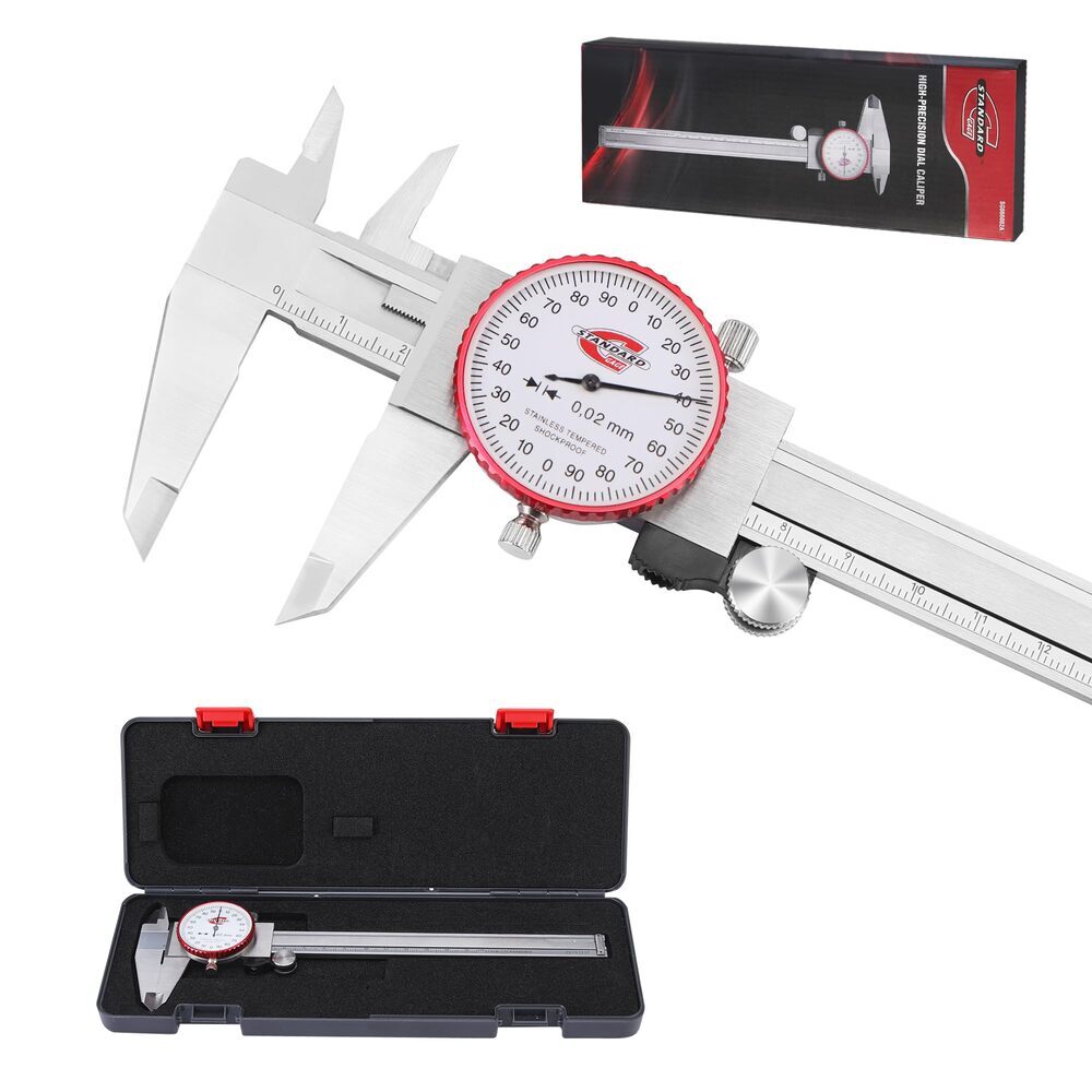 6″/150mm ±0.02mm Metric Dial Caliper Measuring Tool Analog Precision Caliper USA
