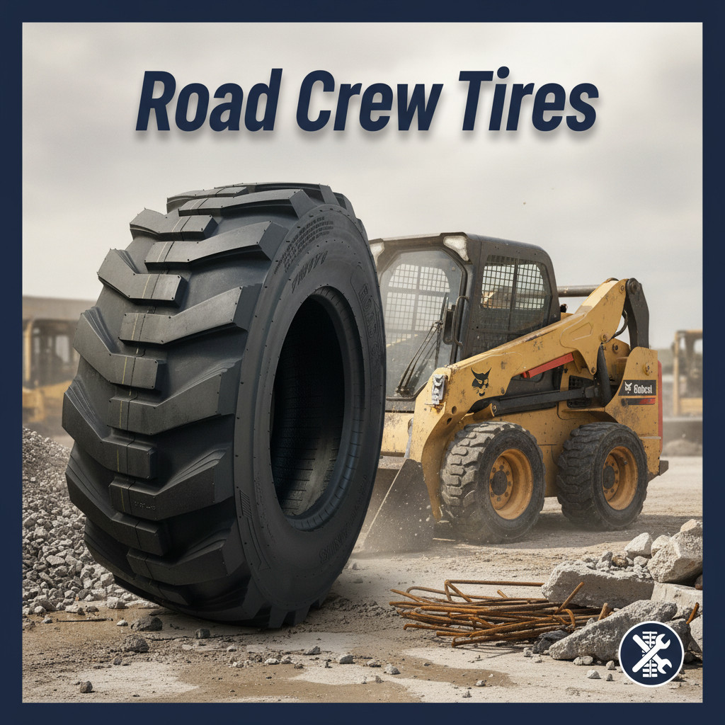 12-16.5, 12×16.5 ROAD CREW NHS TW171, 14 PLY SKID STEER TIRES FOR BOBCAT
