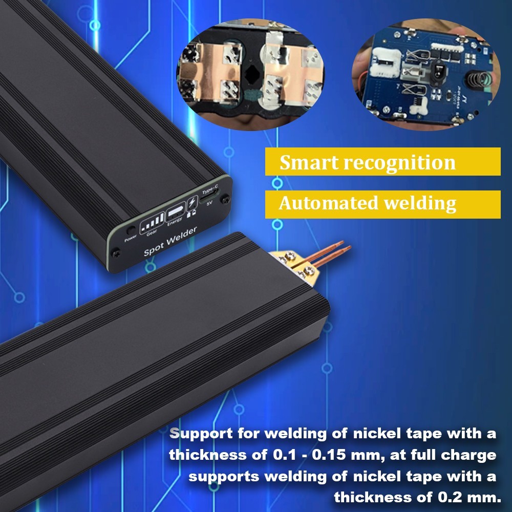 Battery Spot Welder Portable Spot Welding Machine Black For 18650 32650 Battery