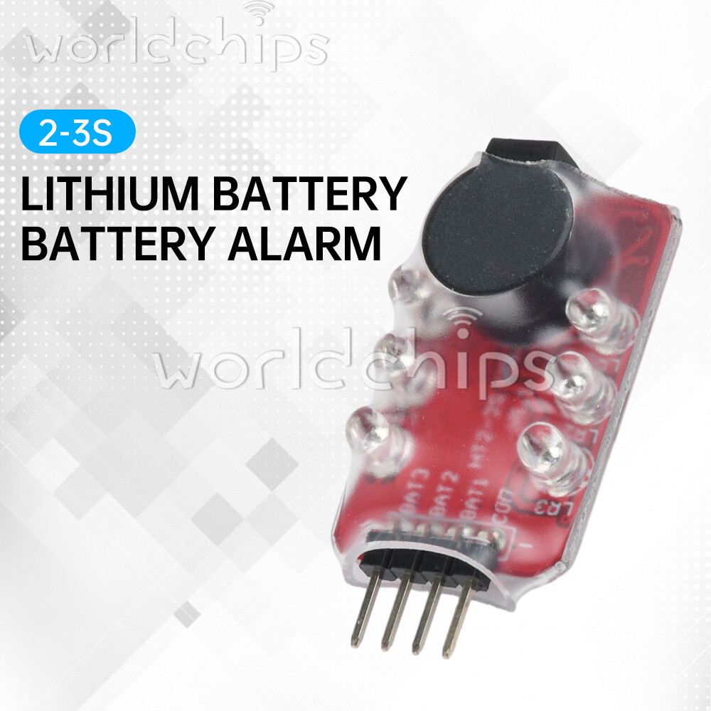2-3S Li-ion Battery Alarm Low Voltage Buzzer Battery Alarm Module LED Indicator