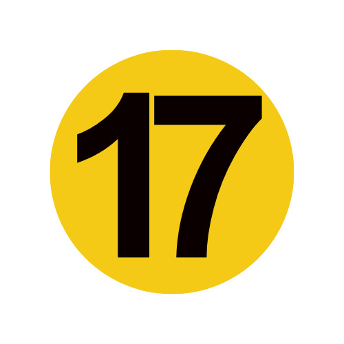 Inventory Control Number 17 Stickers | 2″ Round | Self Adhesive | 500 Labels