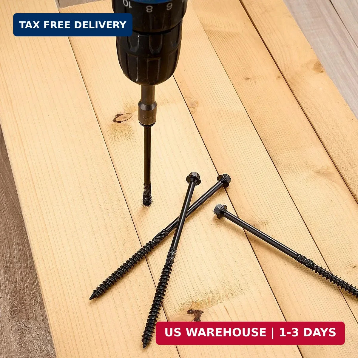 50 PCS(2.95lb), #14 x 6 Wood Structural Screws, Heavy Duty Hex Head Timber/Log/L