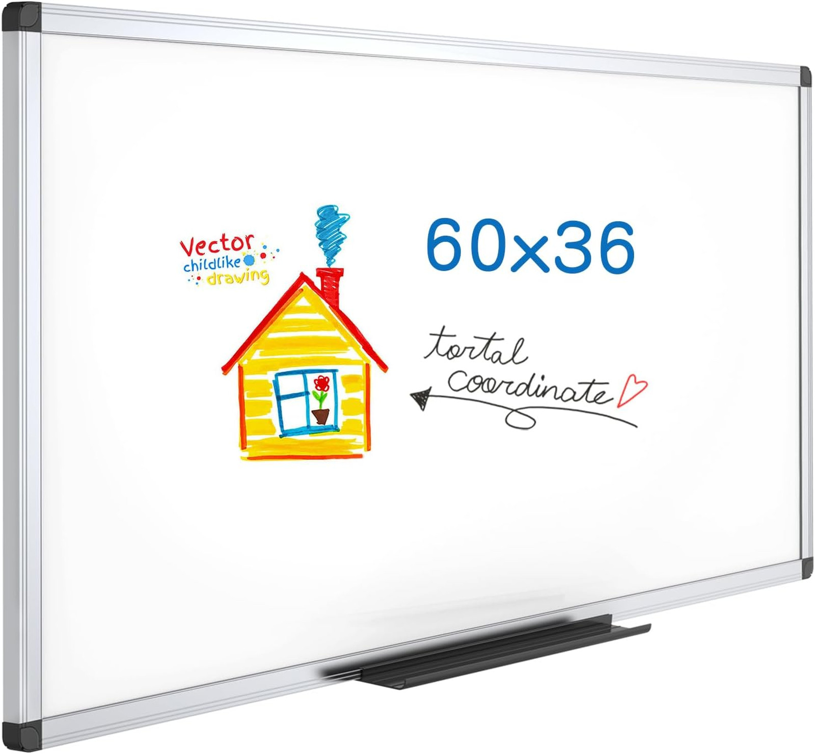 Dry Erase Board 60×36 Magnetic Whiteboard Large Wall Surface Silver Frame for