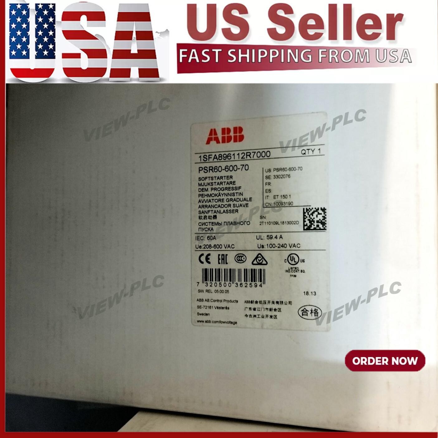 ABB PSR60-600-70 ABB Soft Starter PSR60-600-70 Brand New Fast Shipping 1pcs
