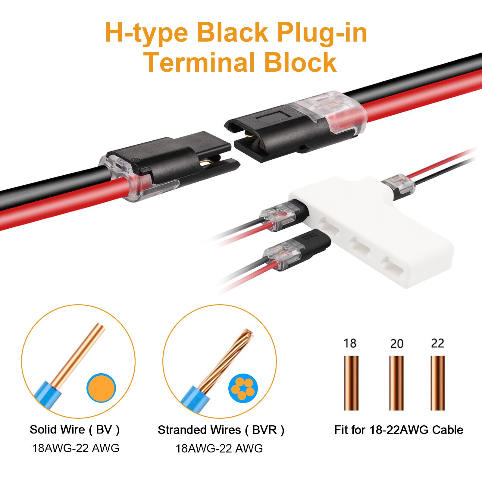 80 PCS Plug-In Quick Wire Connectors, Reusable Clamp Terminal Blocks for Cables