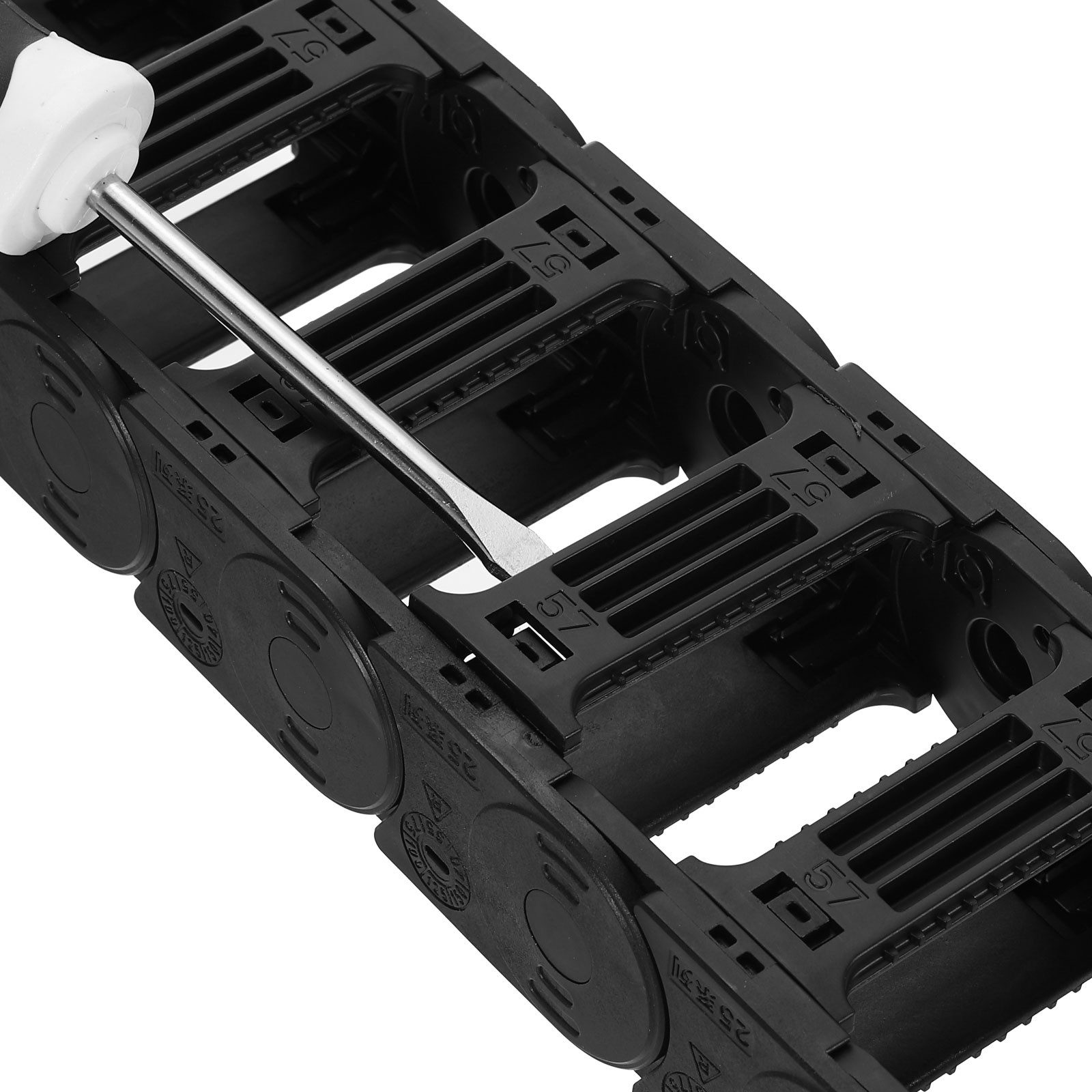 Drag Chain Cable Carrier Open Type with End Connectors R55 25X57mm 1M