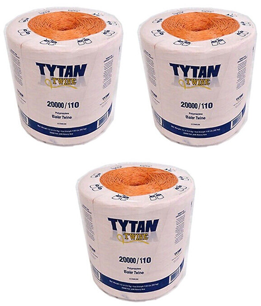 Tytan PBT20110TOSTNBP 20,000 ft Orange Polypropylene Baler Baling Twine – 3 Pack