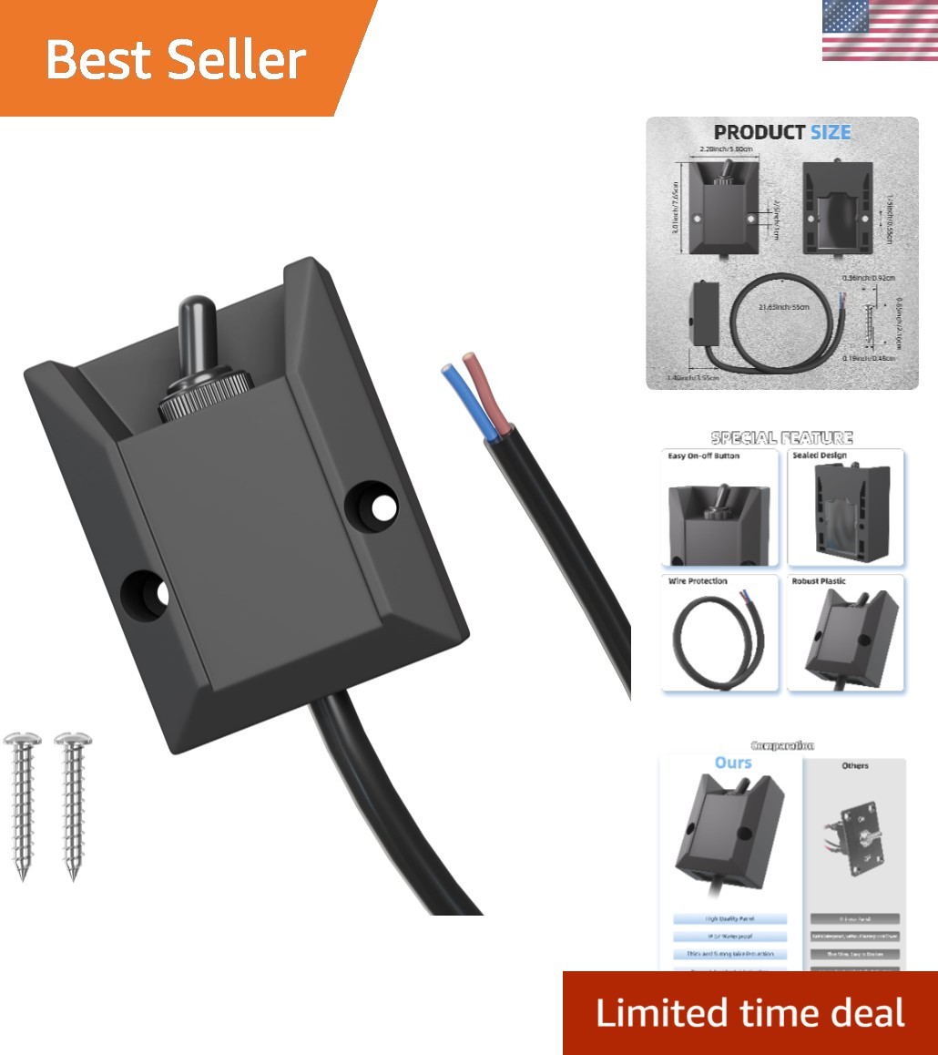 Latching 2-Pin Toggle Switch – 12V 30A for Reliable Outdoor Electrical Control