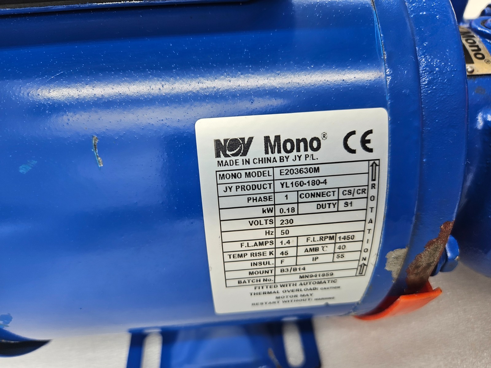 NOV MONO CMS241 3.45BAR 1450RPM 0.18kW 50Hz IP55 MOTOR [FAST SHIPPING]